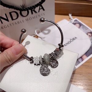 Pandora Silver Bracelet with Elegant Charms